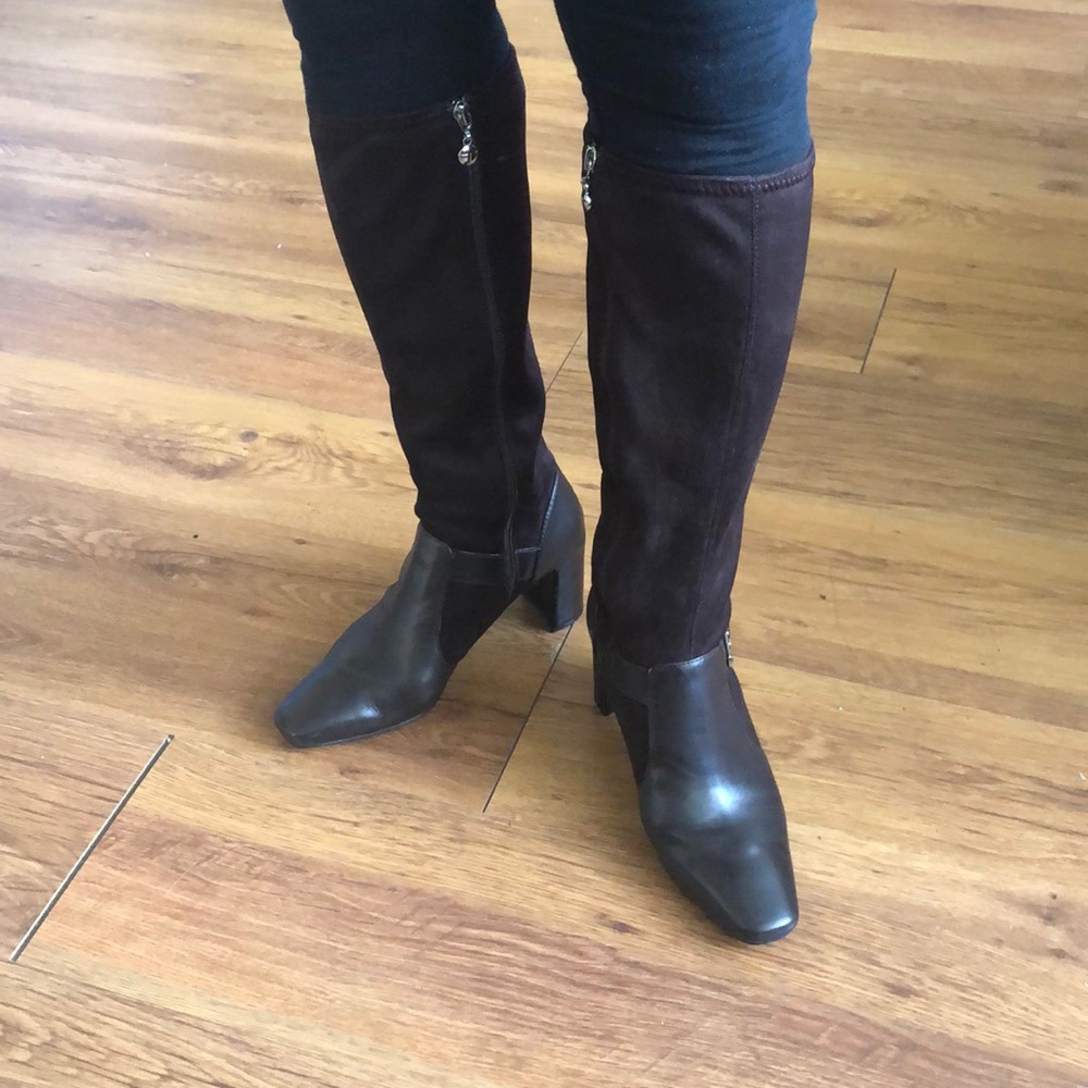 Tahiti Suede and Leather Knee High Boots